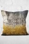 Gold - Digital Printed Pillow and Cushion Cover with Gold Motif Oil Painting on Gray Background - 3