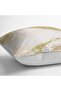 Gold - Digital Printed Pillow and Cushion Cover with Gold Motif and Watercolor Pattern on Ecru Floor - 4