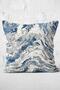 Digital Printed Pillow and Throw Pillow Cover with Antique Motif on Blue Background - 3