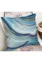 Gold - Digital Printed Pillow and Throw Pillow Cover with Marble Motif on Turquoise Background - 2