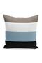 Black - Blue Geometric Motif Striped Patterned Digital Printed Pillow Cushion Cover on the Floor