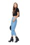 Women's Blue Cotton Denim Fabric Mom Fit High Waist Jean