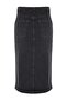 Siyah Yüksek Bel Midi Kalem Comfort/Esnek Denim Etek TWOSS21ET0297 - 7