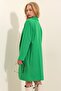 Women's Green Double Pocket Lined Winter Stamp Coat ALC-X9447 - 5