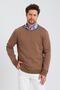 Men's Crew Neck Long Sleeve Sweatshirt Brown