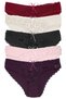 5-Piece Cotton Front Lace Detail Women's Slip Women's Panties