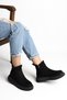 Lorenza Stone Detailed Zippered Suede Women's Bootie Black - 3