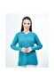 Women's Blue Knitwear V-Neck Winter Mom Flexible Sweater