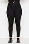 Solmayan Siyah Yüksek Bel Esnek/Stretch Büyük Beden Skinny Jeans TBBAW23CJ00061 - 9