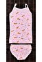 3 Pieces Girl's Patterned Athlete Slip Panties Set Cotton Mint Yellow Pink Set - 4