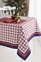 Ays Home Red Navy Blue Gingham New Year Christmas Dining Table Cloth - 4