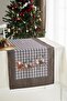 Ays Home Gingham Santa Claus with Deer Christmas New Year Runner
