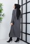 Women's Anthracite Shawl Collar Knitted Detailed Pocket Knitwear Cardigan - 4
