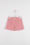 Girl's Belt Detailed Salmon Corduroy Shorts