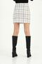 Cream Tweed Mini Skirt with Slit Detail - 4