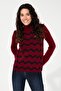 High Collar Red Women's Sweater Lemar - 2
