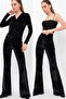 Black Half Flared Velvet Trousers