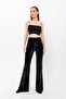 Black Half Flared Velvet Trousers - 4
