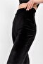 Black Half Flared Velvet Trousers - 6