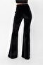 Black Half Flared Velvet Trousers - 8