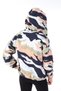 Green Powder Patterned Hooded Unisex Children's Winter Fleece Coat with Pockets - 4