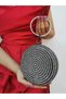 Women's Evening Dress Clutch Portfolio Bag with Round Platinum Stone Bracelet Accessories - 3