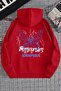 Unisex Red Butterflies Inspire Printed Hooded Sweatshirt