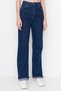 Pomelan High Waist Lycra Wide Leg Denim Jeans, Wide Leg Jeans - 5