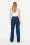 Pomelan High Waist Lycra Wide Leg Denim Jeans, Wide Leg Jeans - 6