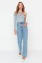 High Waist Lycra Wide Leg Denim Jeans - 2