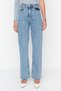 High Waist Lycra Wide Leg Denim Jeans - 4