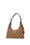 Brown Checkers Canvas Women's Shoulder Bag 05Po22K1596 - 2