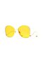 Women's Sunglasses Oval Design Gold Frame Yellow Glass - 2