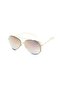 Women's Sunglasses Drop Design Gold Frame Mirrored Glass - 2