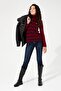 High Collar Red Women's Sweater Lemar