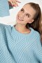 Crew Neck Blue Women's Sweater Monar - 3