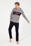 Gray Melange Men's Pajama Set Home Wear