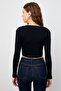 Women's Black Pool Collar Camisole Crop Body - 7
