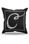 Suede Throw Pillow Cover with Double Sided Printed Letter C Pattern