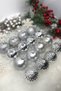 16-Piece Silver Color Cici Ball 6 cm Glittery Matte Shiny Embossed Gray Silver Christmas Pine Tree Ornament - 2