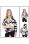 Green Powder Patterned Hooded Unisex Children's Winter Fleece Coat with Pockets - 2
