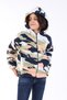 Green Powder Patterned Hooded Unisex Children's Winter Fleece Coat with Pockets - 6