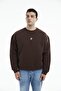 سويت شيرت سميك برقبة دائرية للجنسين من Eazy Basic مقاس كبير بني داكن - 5