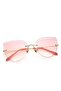 Women's Sunglasses Cat Eyes Design Pink Glass Frame - 3