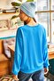 Women's Plain Blue Basic Soft Textured Casual Sweatshirt SWT-19000457 - 6