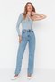 High Waist Lycra Wide Leg Denim Jeans