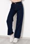 Nelly Loose Jeans Blue Snow Lycra Palazzo Navy Blue Jeans - 3