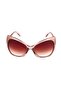 Women's Sunglasses Cat Eyes Design Rose Frame Brown Glass