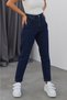 Ess Gold Non-Fading Dark Blue High Waist Mom Jean Women's Trousers