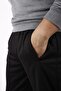 Men's Black Straight Leg Soft Honeycomb Fabric Comfortable Sweatpants 22eesah566 - 3